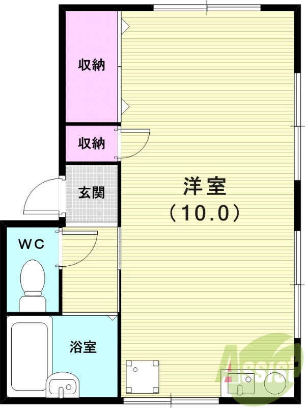 1R(23平米)室内洗濯機置場・バス・トイレ別