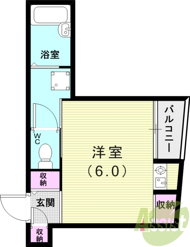 1R(20.18平米)ガスコンロ・エアコン・セパレート