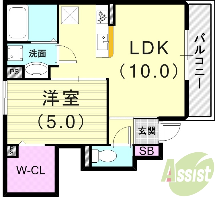 1LDK（37.02平米）カウンターキッチン・追い焚き