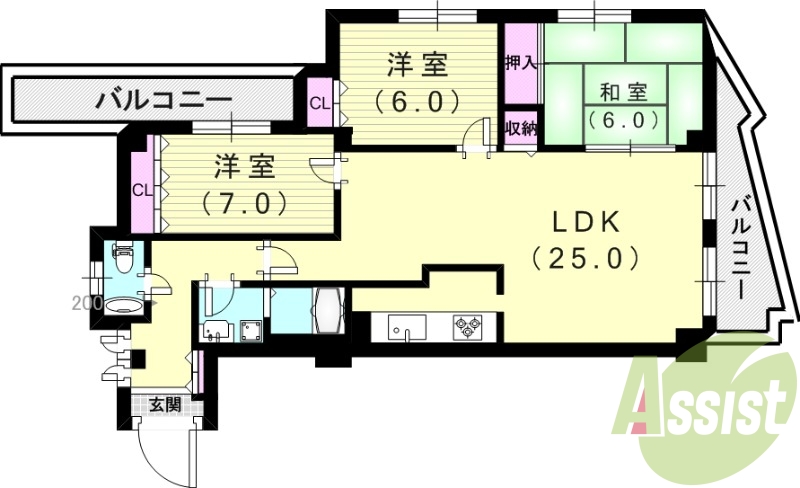 3LDK(93.62平米）食洗機・ビルトインエアコン