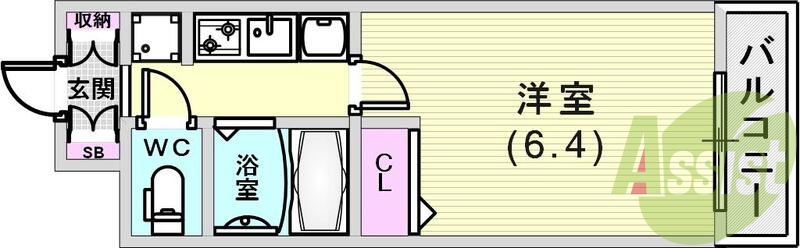 単身さん向けの間取りです。