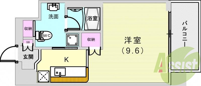 1K(29.57平米）オートロック・追焚付