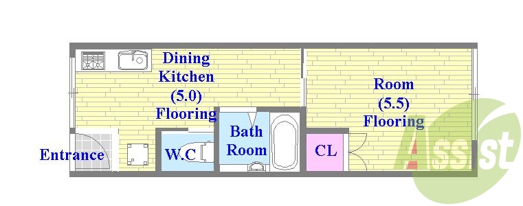 人気の全室フローリング。使いやすいゆったりとした間取り