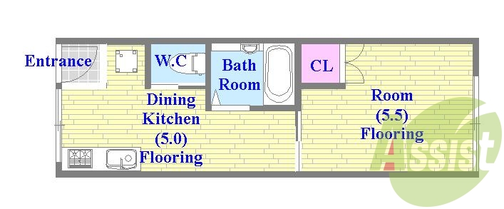 人気の全室フローリング。使いやすいゆったりとした間取り
