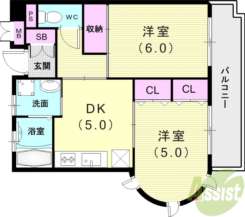 2階の間取り図