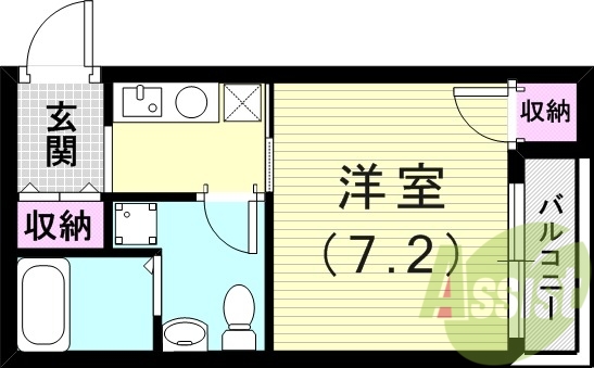 1K（20.80平米）温水洗浄便座・エアコン・モニターホン