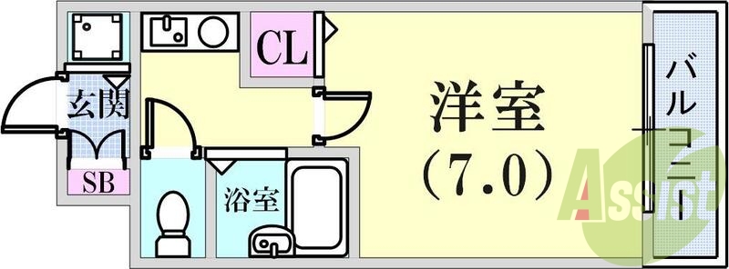 駅近　風呂・トイレ別のワンルーム
