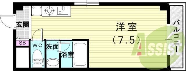 1K(20.1平米)オートロック・ウォシュレット・ガスコンロ