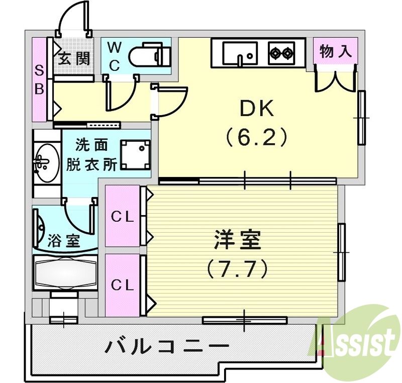 使いやすい1DK。