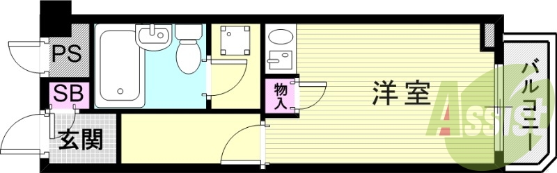 1R（21平米）女性専用・モニターホン・エアコン・室内洗濯機