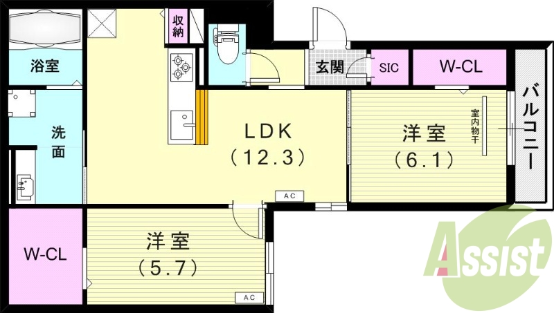 2階の間取り図
