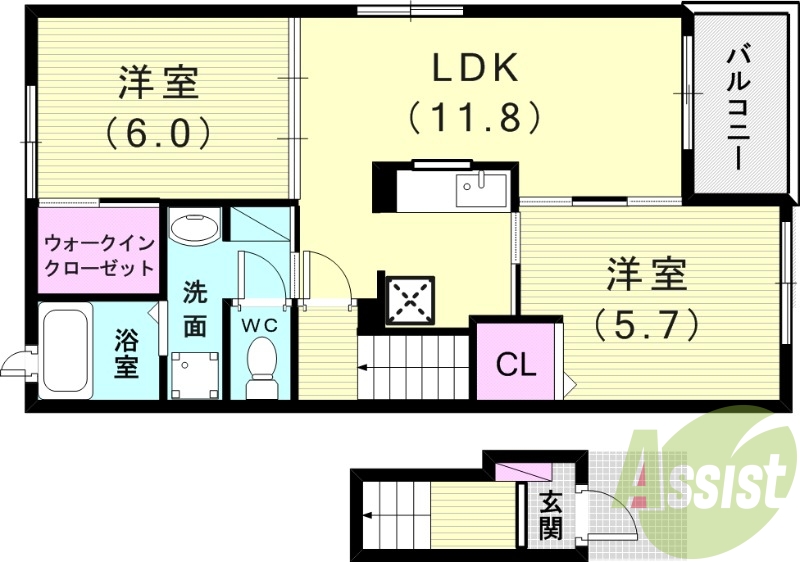 2階の間取り図