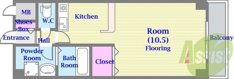 バストイレがセパレート、独立洗面所のある使い易い間取りです。