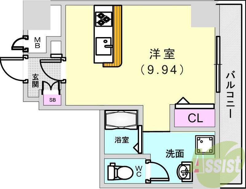 ゆったりと一人暮らしには十分のスペースです
