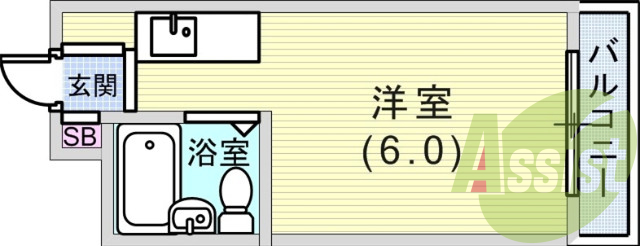 1R（１８平米）ミニキッチン・ユニットバス・ネット使用料無料
