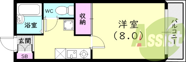 ゆとりある間取り８帖