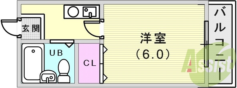 ユニットバスの1Kタイプ