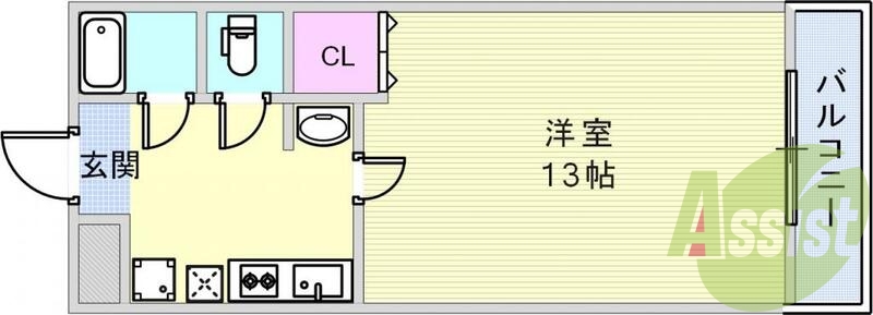 ペット飼育可能な築浅広々13帖