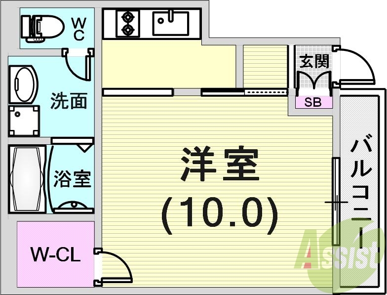 使いやすい1Kの間取りです。