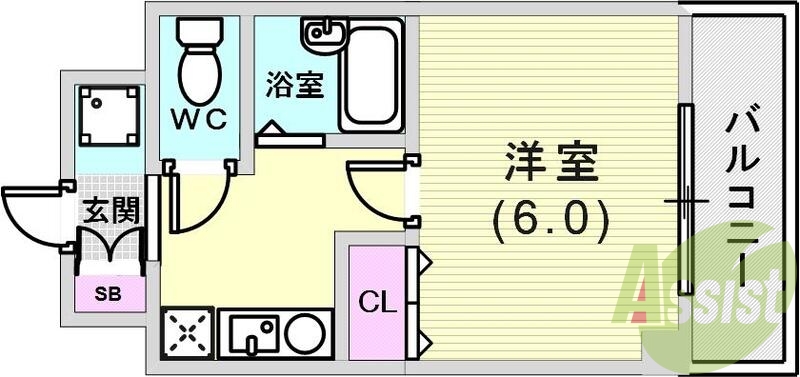 使いやすい1Kの間取りです。