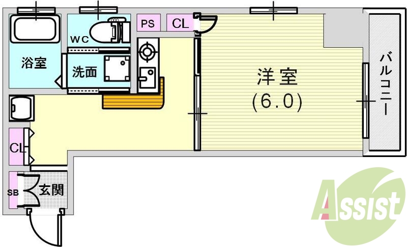 角部屋です。