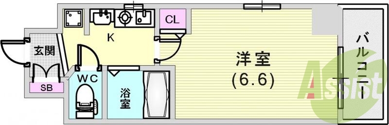 使いやすい1Kの間取りです。
