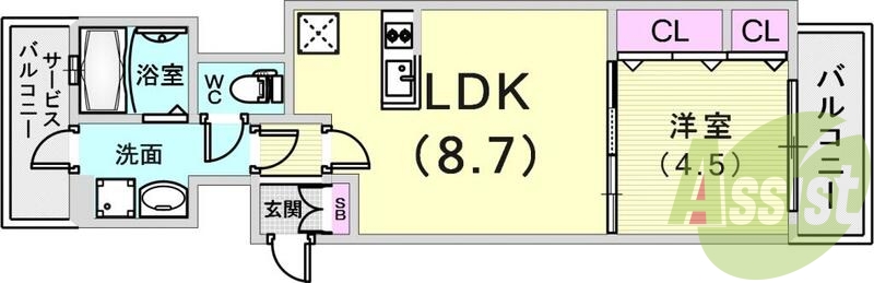 広いお部屋ですね。