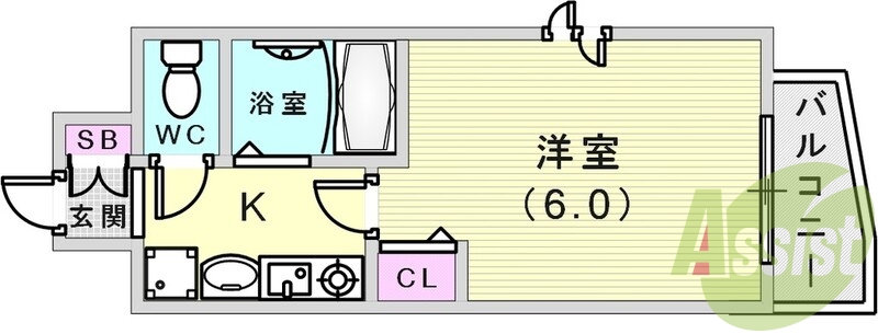 角部屋で2面採光で明るいお部屋です