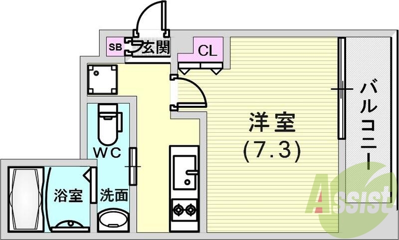 角部屋のお部屋です。