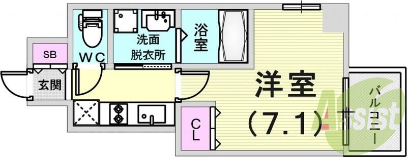 1kの間取りです