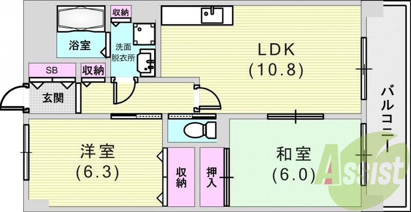 すべて洋室で使い勝手がよいです