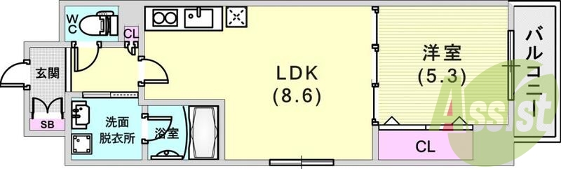 使い勝手を考えた開放感のあるＬＤＫ