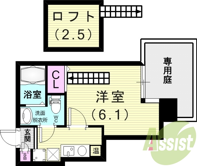 1K＋ロフト（２０．３６）ロフト付き・IHコンロ・宅配BOX