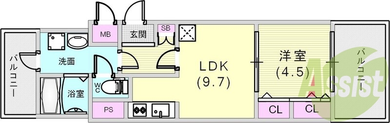 広いお部屋ですね。