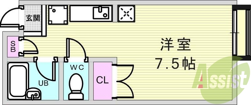 一人暮らしには十分な間取り
