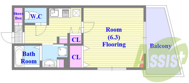 バストイレがセパレート、独立洗面所のある使い易い間取りです。