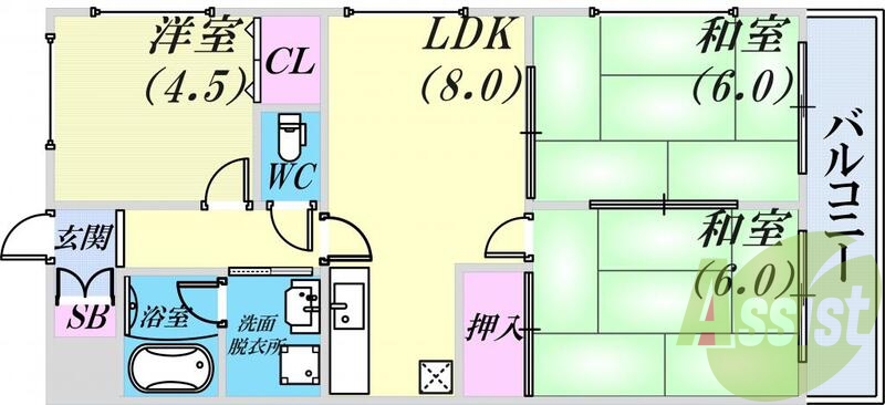 2階の間取り図