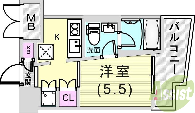 1K（21.65平米）TVモニターホン・エアコン・IHコンロ