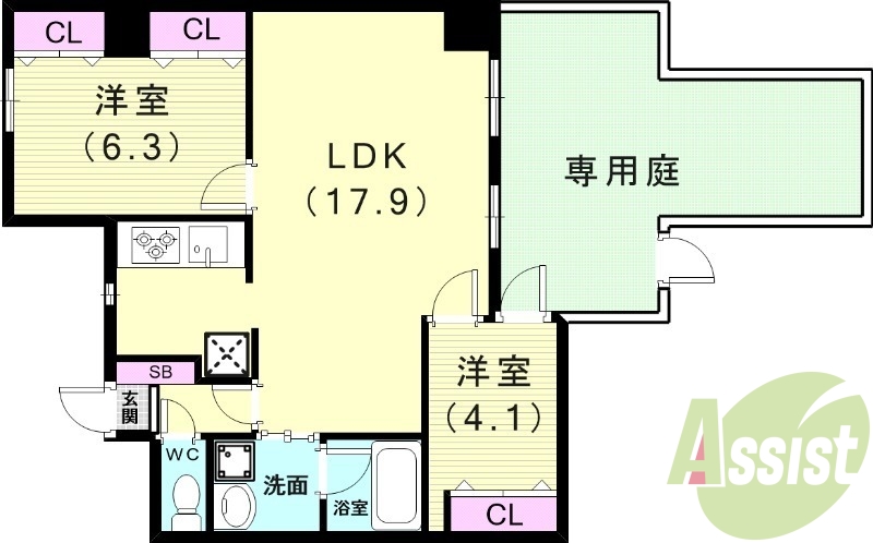 1階の間取り図