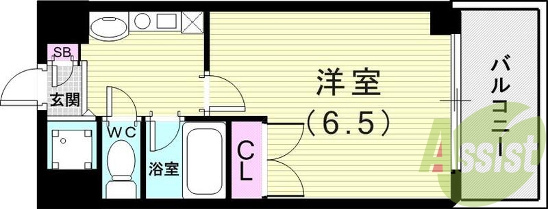1K(22.20平米)オートロック・室内洗濯機置場