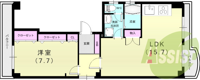 1LDK（54.96平米）システムキッチン・独立洗面台・収納