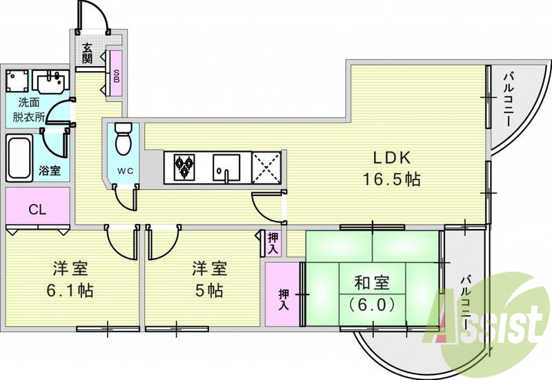 3LDK（79.07平米）システムキッチン・オートロック