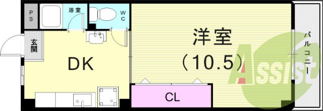 1DK（32平米）エアコン・室内洗濯機置場・独立洗面台・収納