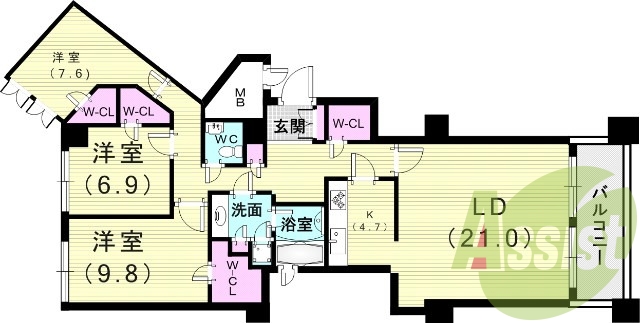 3LDK（126.78平米）ウォークインクローゼット