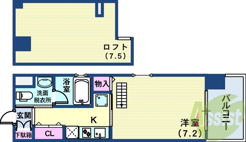 1K（24.78平米）エアコン・システムキッチン・独立洗面台