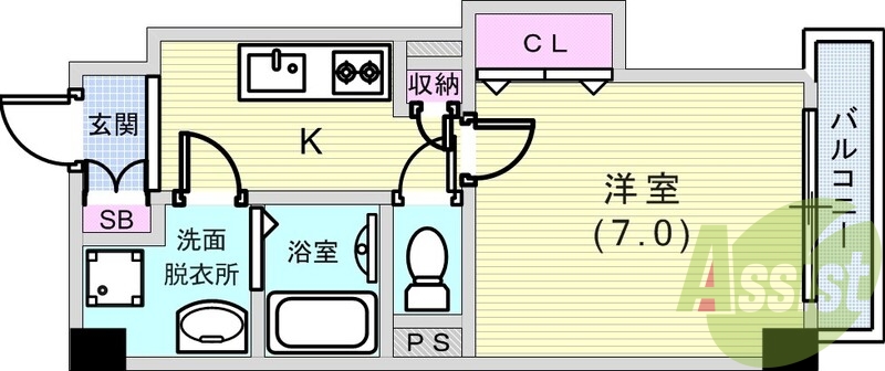1K(24.64平米)浴室テレビ・ミストサウナ・浴室乾燥機