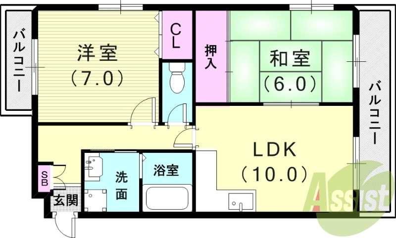 2LDK(53.94平米)シャンプードレッサー・オートロック