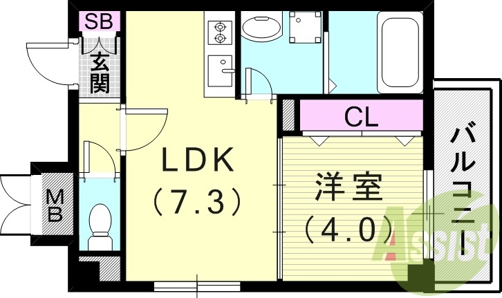 1LDK(30.07平米)エアコン・TVモニターホン