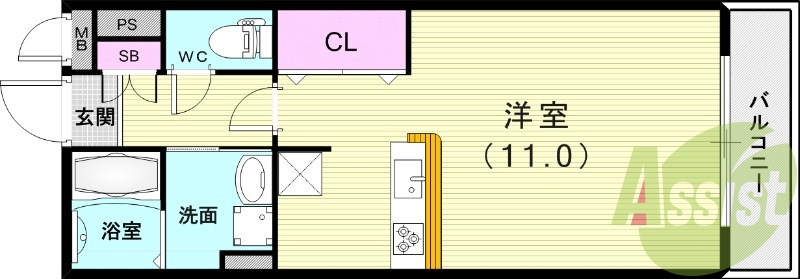 1R（30.03平米）浴室乾燥機・洗髪洗面化粧台