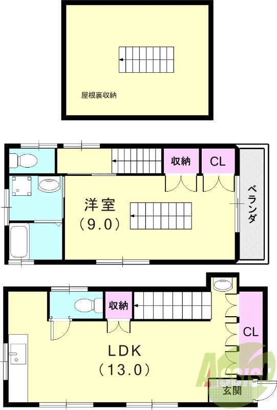 -階の間取り図